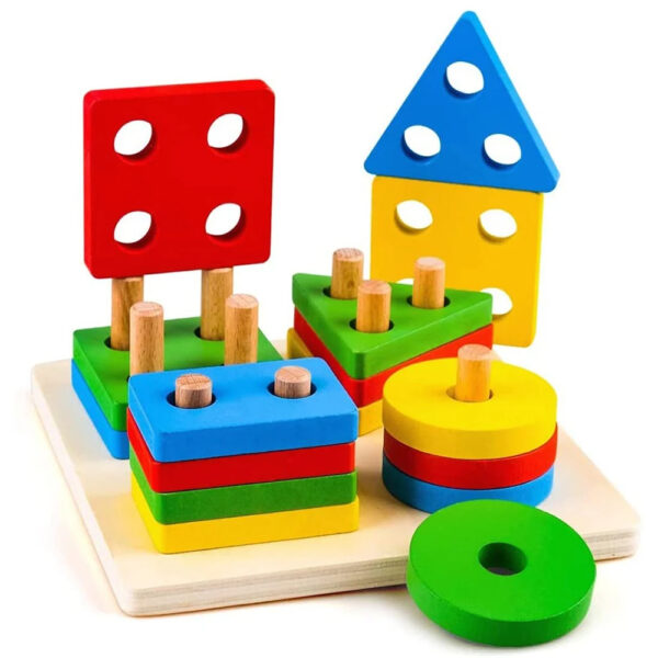 Lewo Wooden Puzzle Toddler Toys Shapes