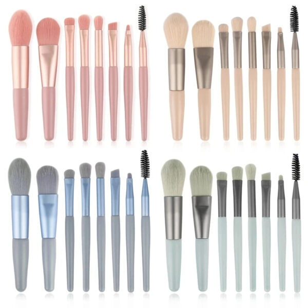 Mini Travel Makeup 8-Piece Brush Kit - Image 5