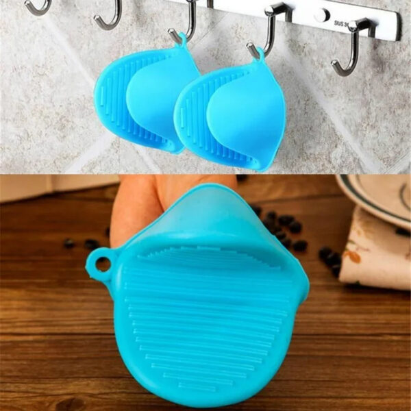 Silicone Heat Resistant Gloves Clips Insulation Non Stick Anti-slip Pot Bowel Holder Clip Cooking Baking Oven Mitts - Pair (Random Color) - Image 6