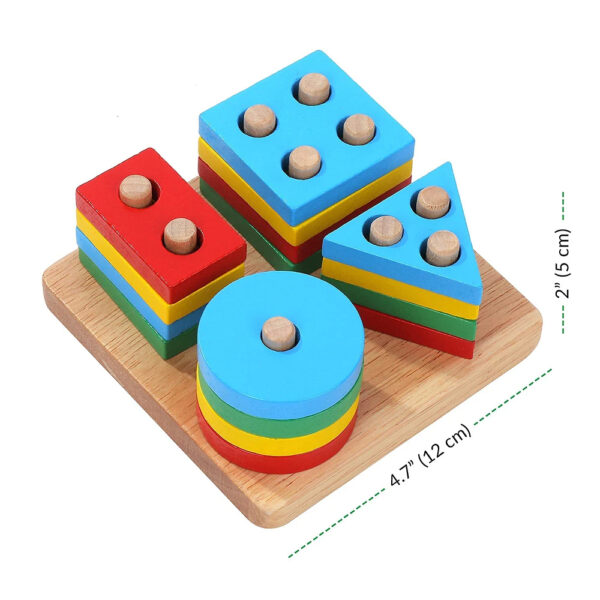 Lewo Wooden Puzzle Toddler Toys Shapes - Image 6