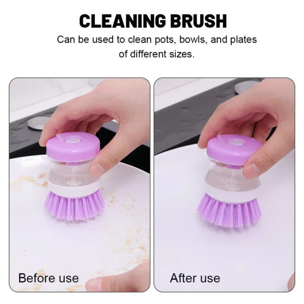 Self Dispensing Cleaning Brush Dish Brush Liquid Soap Plastic Dish Cleaning Brush Home Cleaning Laundry Products Kitchenwar(Random color) - Image 6