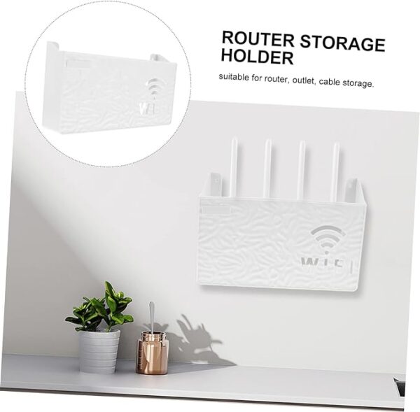 Router Storage Box Wall-mounted Plastic Cable Power Bracket Box Home Decoration Wireless Router Wifi Decoration Set-top Box Rack( random color ) - Image 5