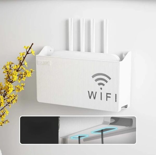 Router Storage Box Wall-mounted Plastic Cable Power Bracket Box Home Decoration Wireless Router Wifi Decoration Set-top Box Rack( random color )