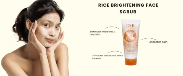 Bnb Whitening Rice Organic Glow Kit | Organic Rice Facial Skin Care Kit, Brightening Face Scrub - Image 4