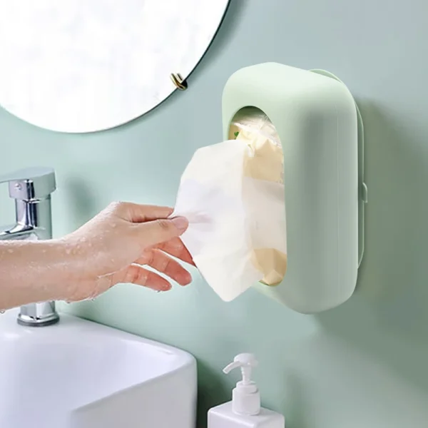 Silicone Suction Tissue BoX  | Tissue Holder Household Paper Towel Storage Box With suction cups Tissue Boxes for Refrigerator, kitchen, bathroom (random color) - Image 2