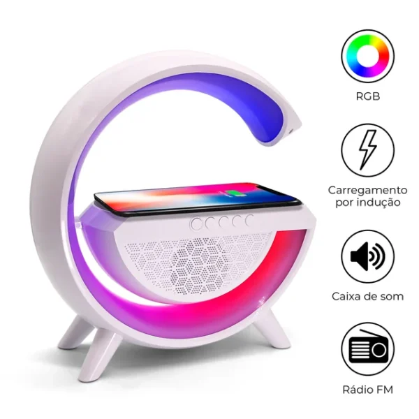 BT 2301 G lamp Multi-functional Led & Speaker with Wireless Charger - Bluetooth Speaker - USB Speaker for PC & Mobile - Wireless charger - Night Light