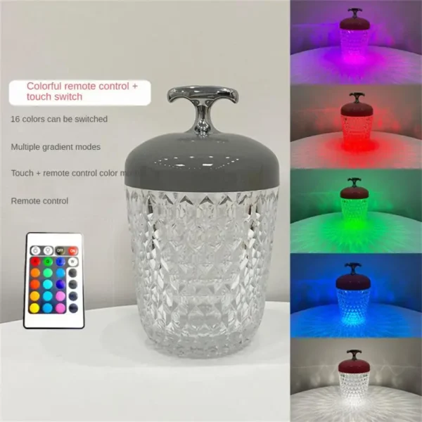 Touch Crystal Pinecone RGB Night Light Light Warm Atmosphere Lights Creative Cute Design (random color)