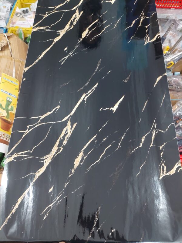 Self Adhesive Black Marble Sheet for Kitchen / Waterproof Anti Oil & Heat Resistant Wallpaper Sheet - Image 2