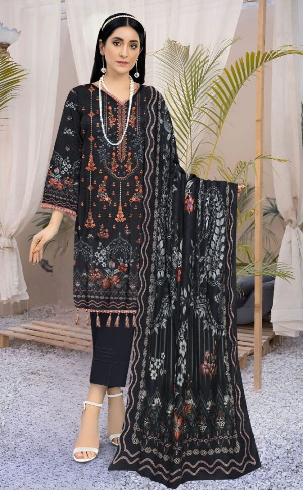 BAREEZA EMBROIDERED SHAMREY  Unstitched  3 PIECES PRINTED EMBROIDERED SHAMREY COLLECTION Casual Wear | winter 23